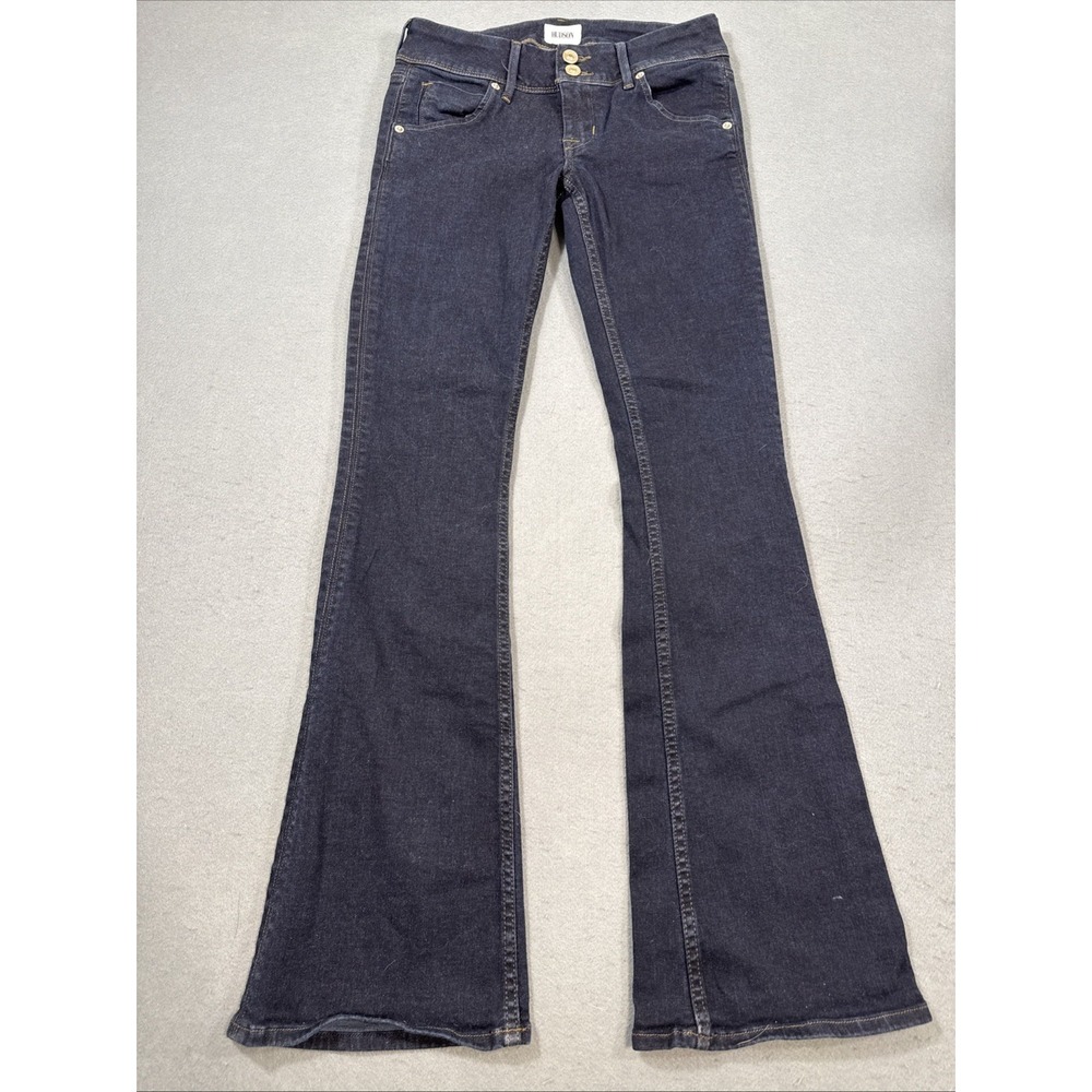 JEANS SKINNY WOMENS 24 Hudson Colin Mid-Rise Blue Wash